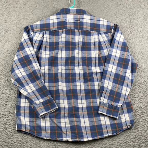 Duluth Trading Co Flannel Shirt Men's Large Blue Plaid Causal Outdoors Hiking - Picture 7 of 7